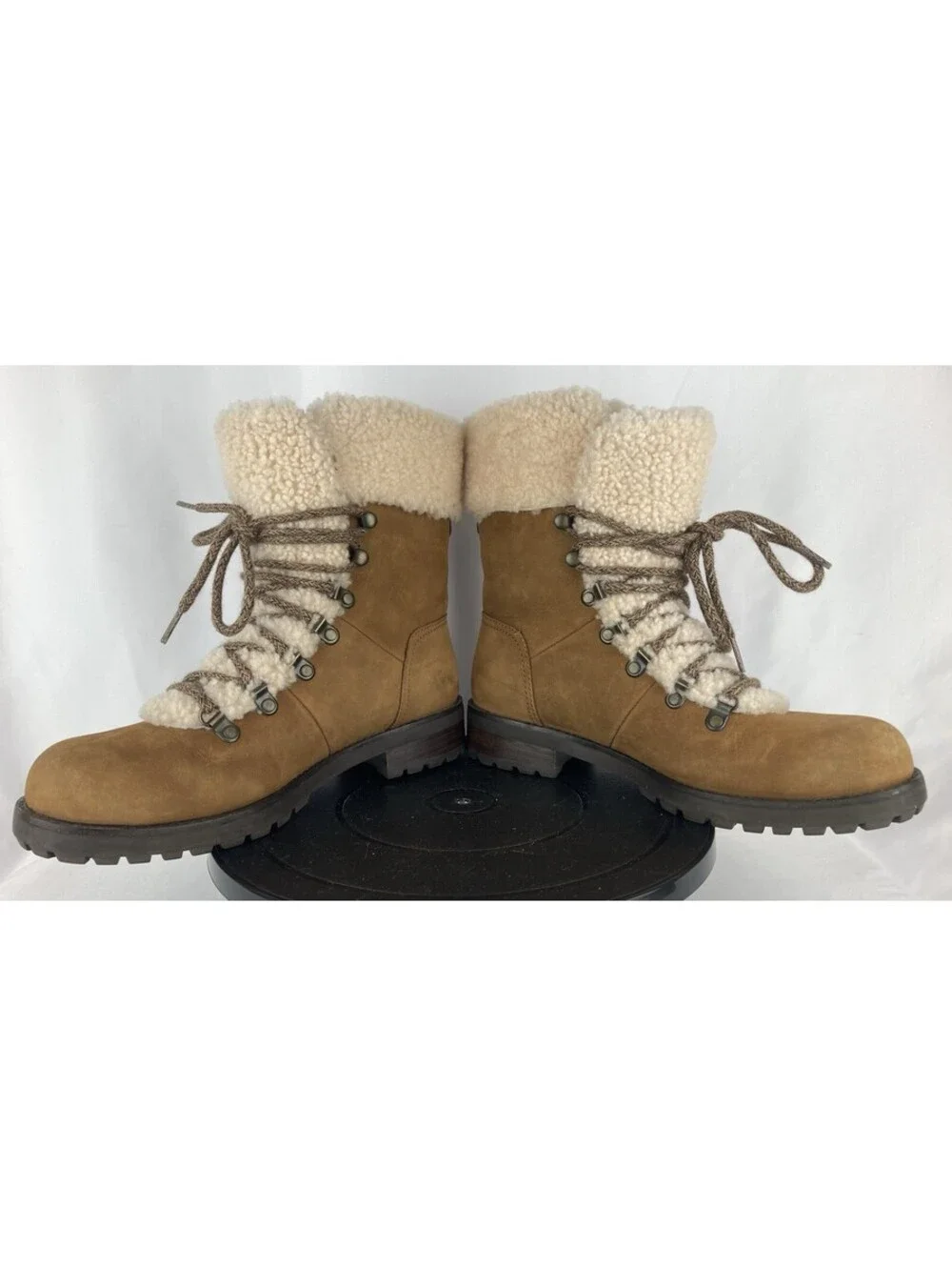 Women’s 8.5 UGG Fraser 1018896 Chestnut Suede Shearling Lace Up Winter Boots